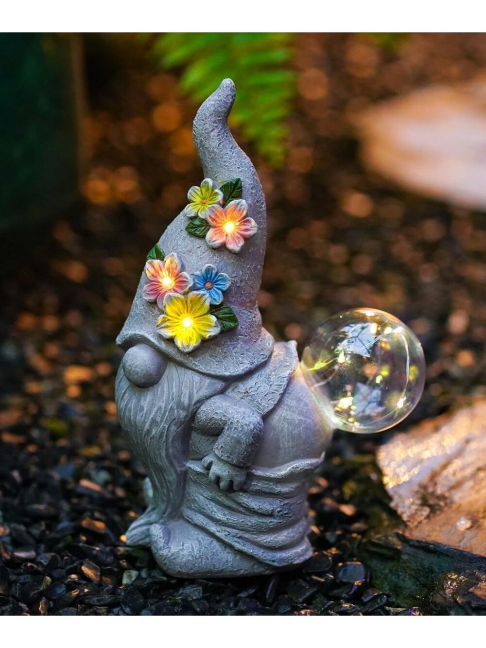 Whimsical Solar Garden Gnome Statue | Waterproof Outdoor Decor for Lawn & Patio